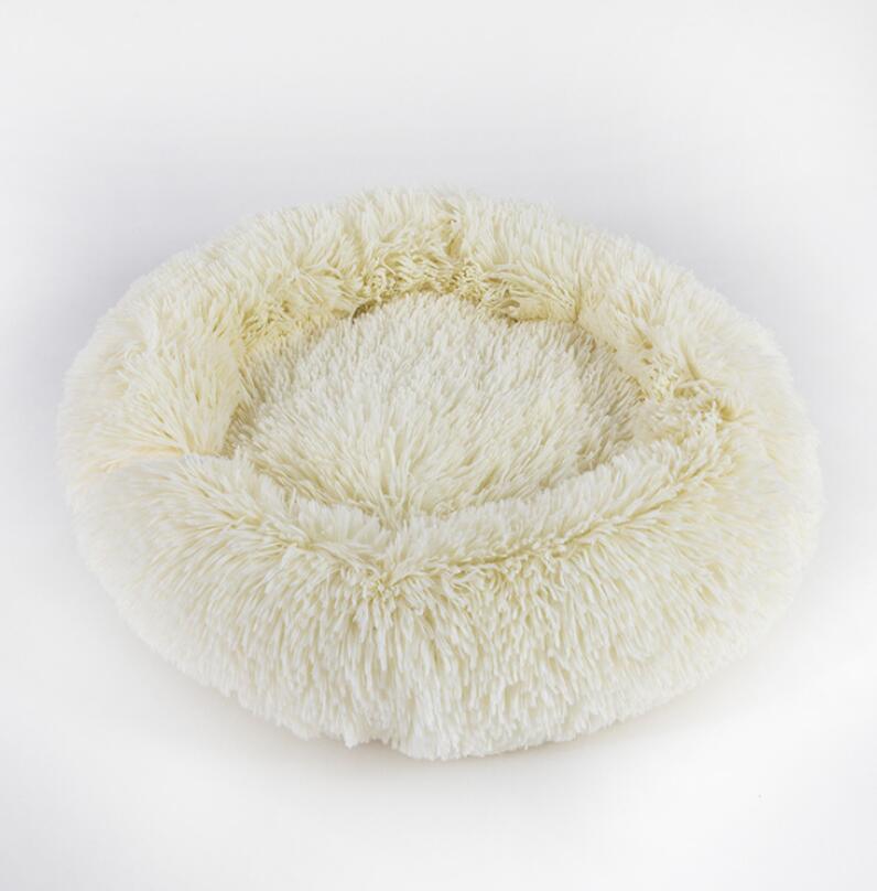 Calming Donut Dog Bed for Small & Large Pets | Round Plush Anti-Anxiety Pet Nest | Soft Vegan Fur Cat & Puppy Bed | Warm Self-Heating Cushion | 40–120cm - Animals & Pet Supplies > Pet Supplies > Pet Beds > Donuts