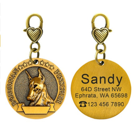 New dog identity card custom lettering tag Jin Mao Teddy dog bronze dog anti-lost pet brand