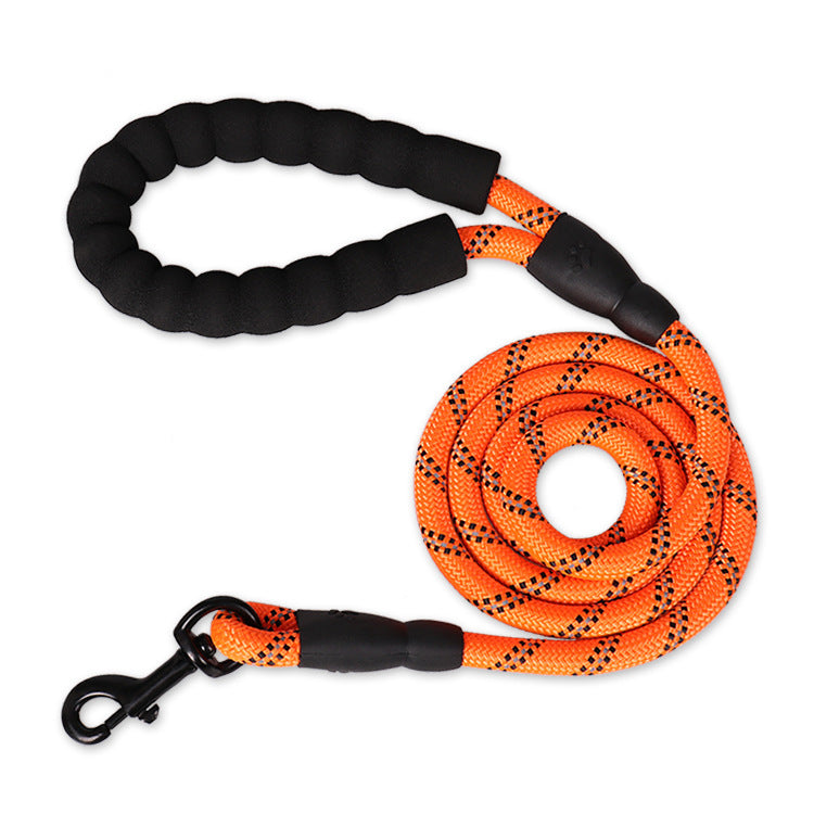 Reflective Dog Leash for Small Medium Large Dogs | Heavy-Duty Nylon Rope Lead with Soft Foam Handle | Anti-Slip Reflective Design | Zinc Alloy Hook | 1.5M Training & Walking Leash - Animals & Pet Supplies > Pet Supplies > Pet Leashes > Standard Leashes