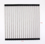 | Folding Kitchen Drain Rack | Stainless Steel | Easy to Clean | Space Saving | Large | Keeps Counter Dry and Organized -