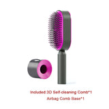 Self-Cleaning Hair Brush for Women | One-Click Cleaning Detangling Comb | 3D Air Cushion Scalp Massage Brush | Anti-Static, No-Pull Hairbrush | Pain-Free Detangling for All Hair Types | Optional Wall-Mounted Storage - Health & Beauty > Personal Care > Hair Care > Hair Styling Tools > Combs & Brushes > Paddle Hairbrushes