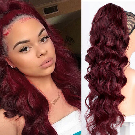 Wig Big Wave Drawstring Ponytail Matte High Temperature Silk Chemical Fiber Wig