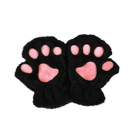 Winter Lovely Half Cover Paw Bear Cat Claw Gloves Short Finger