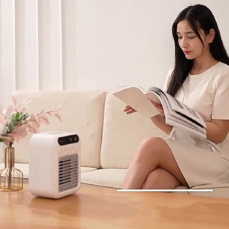 Portable Air Conditioner Fan | USB Mini Air Cooler with Water & Ice Cooling | 2-Speed Touchscreen Personal AC for Room, Office, Car | Atomizing Cool Mist - Home & Garden > Household Appliances > Climate Control Appliances > Evaporative Coolers > Portable Evaporative Coolers