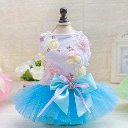 Dog Skirt Princess Tutu Spring-Summer Teddy Dress Mesh Thin Summer Dog Clothes
