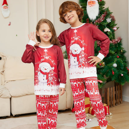 New Snowman Scarf Parent-child Christmas Pajamas Pajamas Set