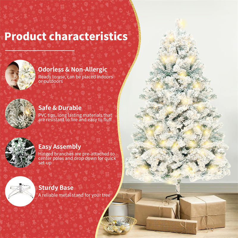 EverSnow | Vinyl Snow Tree | Window Display | Metal Stand | Snow Covered | Festive Seasonal Charm -
