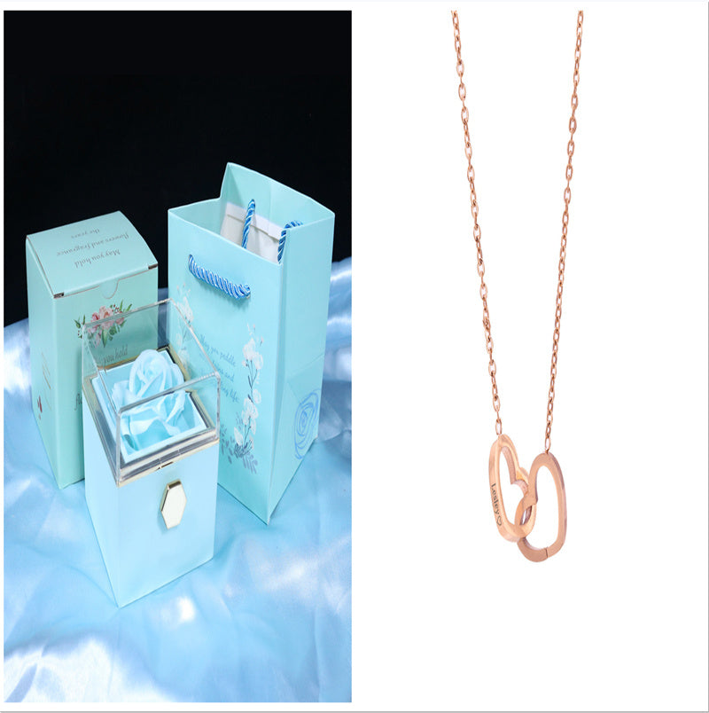 Forever Rose | Rotating Rose Soap Flower Gift Box | Acrylic Cover Rotating Display | Lasts For Years | Red | Valentines Day Gift - Health & Beauty > Jewelry Cleaning & Care > Jewelry Holders > Jewelry Boxes