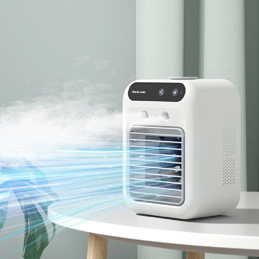Portable Air Conditioner Fan | USB Mini Air Cooler with Water & Ice Cooling | 2-Speed Touchscreen Personal AC for Room, Office, Car | Atomizing Cool Mist - Home & Garden > Household Appliances > Climate Control Appliances > Evaporative Coolers > Portable Evaporative Coolers