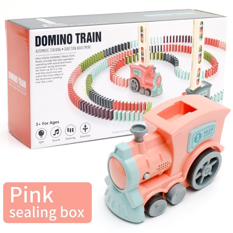 Domino Train Co | Domino Train Toy | Auto Domino Loading | Sequencing Skills | Colorful | STEM Play -