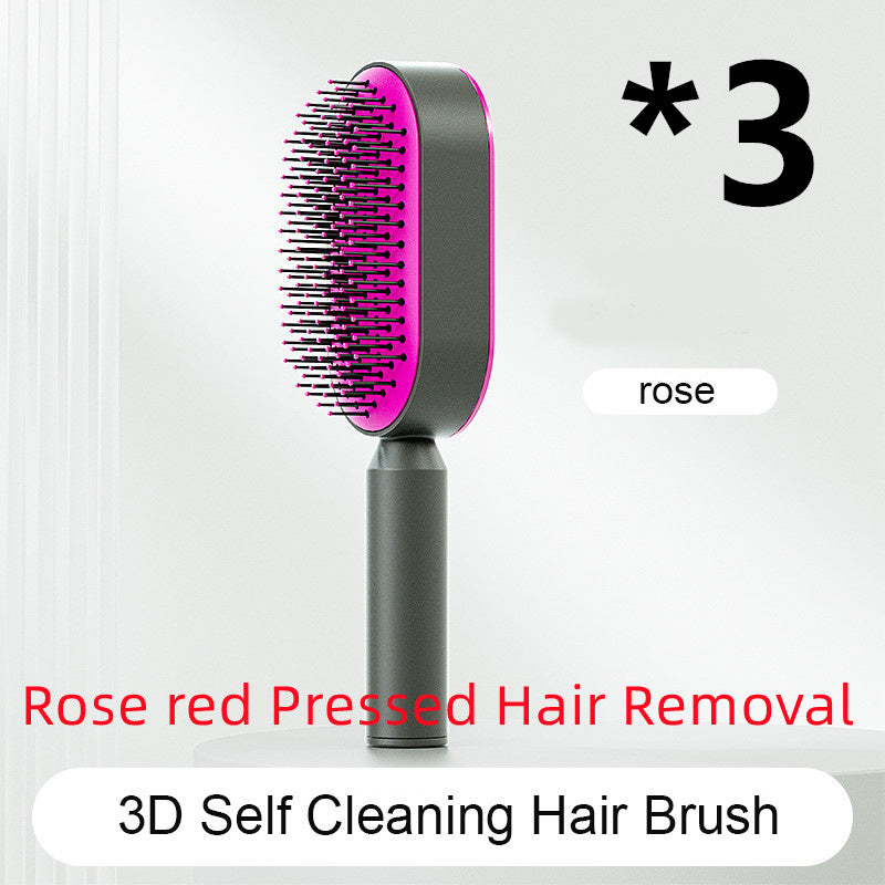 Self-Cleaning Hair Brush for Women | One-Click Cleaning Detangling Comb | 3D Air Cushion Scalp Massage Brush | Anti-Static, No-Pull Hairbrush | Pain-Free Detangling for All Hair Types | Optional Wall-Mounted Storage - Health & Beauty > Personal Care > Hair Care > Hair Styling Tools > Combs & Brushes > Paddle Hairbrushes