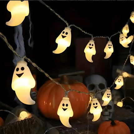 PVC Soft Material Halloween Lighting Chain Pumpkin Ghost Bat Modeling Lamp Indoor And Outdoor Home Decoration