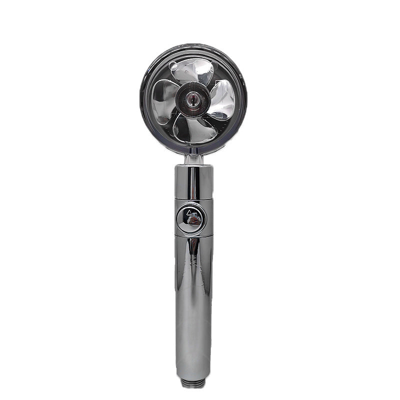 High-Pressure Water-Saving Shower Head | 360° Rotating Turbo Fan Spray Nozzle | ABS Pressurized Shower with Filter | Chrome Round Fixed Head - Hardware > Plumbing > Plumbing Fixture Hardware & Parts > Shower Parts > Shower Heads > Handheld Shower Heads
