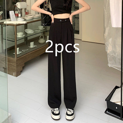 Women's New High Waist Loose Drape Suit Wide Leg Pants