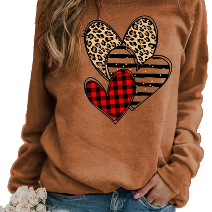 Women's Printed Long Sleeve Crew Neck Sweater