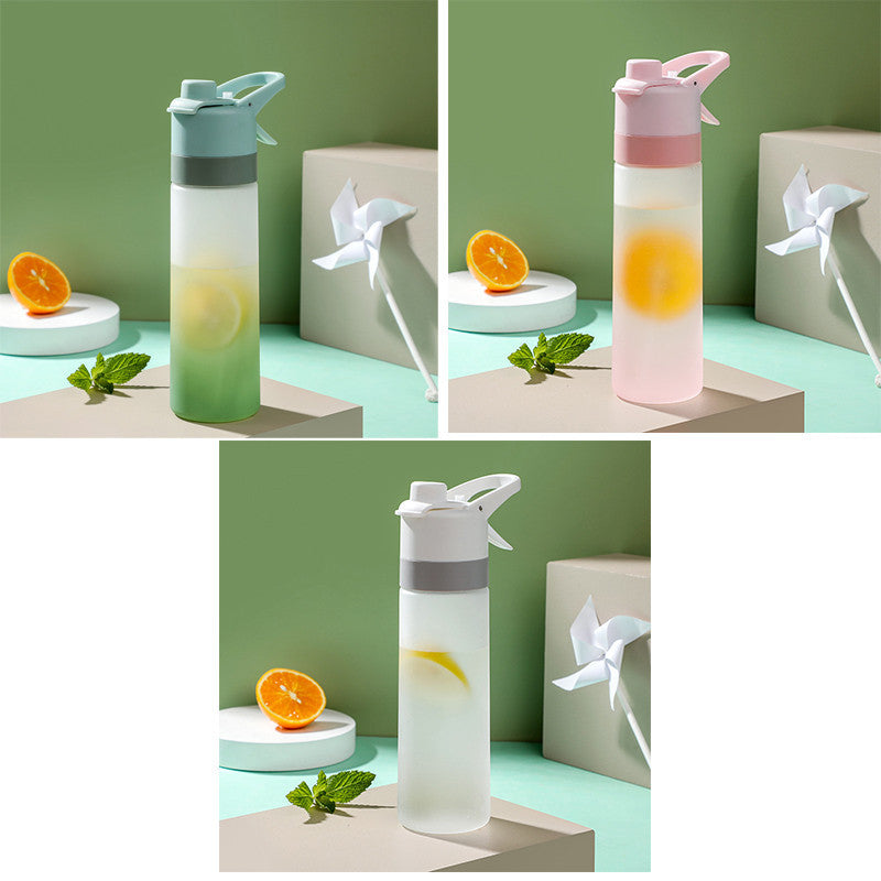 Large Capacity Spray Water Bottle | Leakproof Sports & Fitness Cup for Girls | Portable Travel Drinkware with Handle Strap | Wide-Mouth BPA-Free Plastic - Home & Garden > Kitchen & Dining > Food & Beverage Carriers > Water Bottles