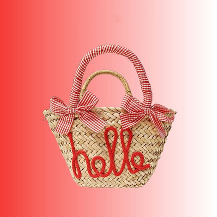 Customized Letter Woven Candy Colored Handbag