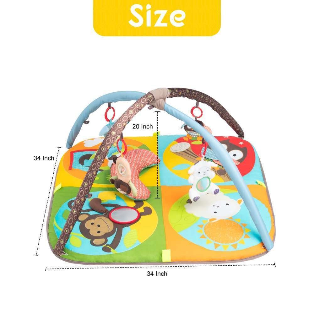 Keeygo | Baby Play Mat | Thick Cushioned | Safe Cushioned Play Space | 34x20 Inches | Zoo Theme Engagement -