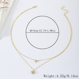 | Zircon Pendant Necklace | Three-Dimensional Zircon | Double Layer Collarbone Design | Crystal Clear | Gift for Engagements -