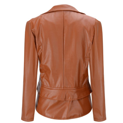 Motorcycle leather jacket jacket zipper two leather jacket