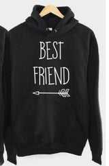 Best Friend | Hooded Sweater | Right Arrow Graphic | Cotton Fabric | Black and Gray Options | All Day Comfort -