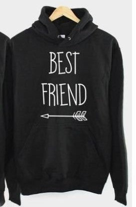 Best Friend | Hooded Sweater | Right Arrow Graphic | Cotton Fabric | Black and Gray Options | All Day Comfort -