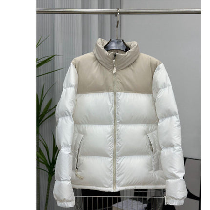 Winter Stand Collar Contrast-colored Coat Cotton Padded Jacket For Men Women Clothing