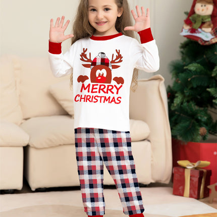 New Style Plaid Deer Christmas Parent-child Pajama Suit