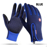 PolarFlex | Winter Touch Gloves | Waterproof | Touchscreen | Blue, Black, M, L | Keeps Hands Warm And Dry On Rides -
