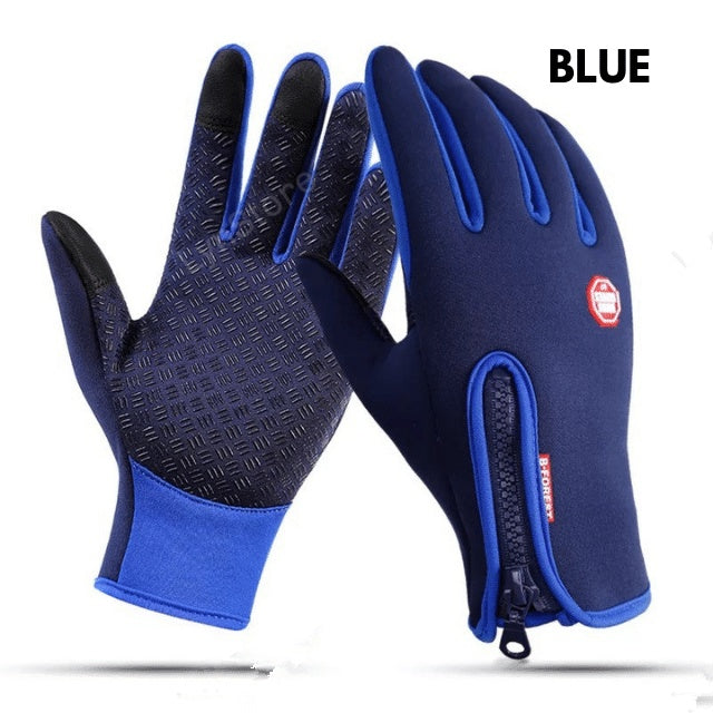 PolarFlex | Winter Touch Gloves | Waterproof | Touchscreen | Blue, Black, M, L | Keeps Hands Warm And Dry On Rides -