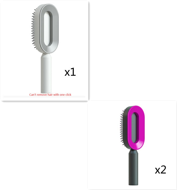 Self-Cleaning Hair Brush for Women | One-Click Cleaning Detangling Comb | 3D Air Cushion Scalp Massage Brush | Anti-Static, No-Pull Hairbrush | Pain-Free Detangling for All Hair Types | Optional Wall-Mounted Storage - Health & Beauty > Personal Care > Hair Care > Hair Styling Tools > Combs & Brushes > Paddle Hairbrushes