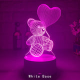 GlowBear | 3D Teddy Bear Night Light | Acrylic Neon Look | Usb Powered | Teddy Bear | Adds magical glow to your space -