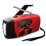 SolarPulse | Hand Crank Radio Flashlight | Usb Charging | Solar Powered | Red | Reliable Outdoor Power -