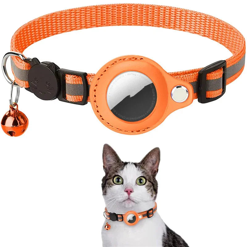 Reflective Nylon AirTag Pet Collar | Waterproof Holder Case for Apple AirTag | Adjustable Dog & Cat Collar for Puppies, Kittens & Small Pets | Secure & Durable - Animals & Pet Supplies > Pet Supplies > Pet Collars & Harnesses > Breakaway & Safety Collars
