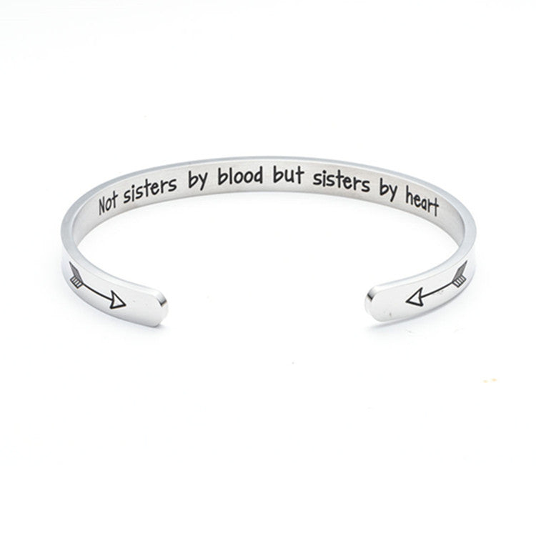 Good Sister | Lettering Bracelet | Laser Engraved Message | Stainless Steel Durability | Unisex Design -
