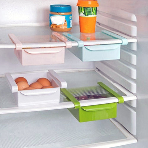 FreshSpace | Fridge Storage Rack | Hanging Drawer | Polypropylene Material | Clear | Space Saving Fridge Organizer -