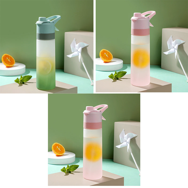 Large Capacity Spray Water Bottle | Leakproof Sports & Fitness Cup for Girls | Portable Travel Drinkware with Handle Strap | Wide-Mouth BPA-Free Plastic - Home & Garden > Kitchen & Dining > Food & Beverage Carriers > Water Bottles