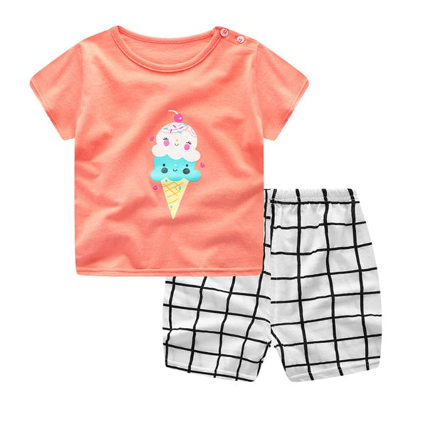 BabyJoy | Cartoon Baby Tee Set | Soft Cotton | Cartoon Animal Stripe | 80-100 cm | Everyday Wear -