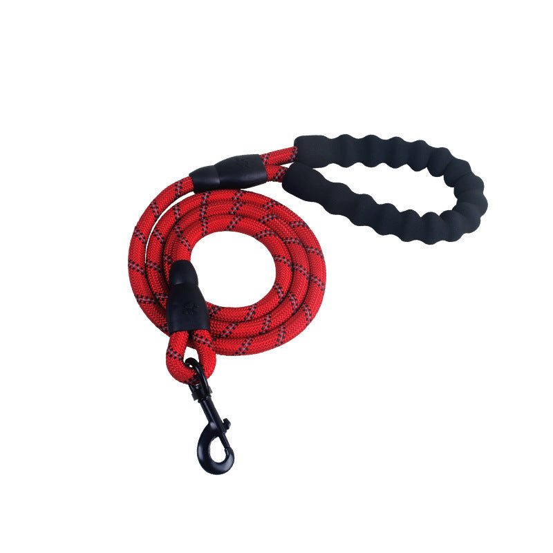 Reflective Dog Leash for Small Medium Large Dogs | Heavy-Duty Nylon Rope Lead with Soft Foam Handle | Anti-Slip Reflective Design | Zinc Alloy Hook | 1.5M Training & Walking Leash - Animals & Pet Supplies > Pet Supplies > Pet Leashes > Standard Leashes