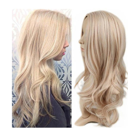 uropean and American fashion white female partial points in the wig bangs dyed long curly hair