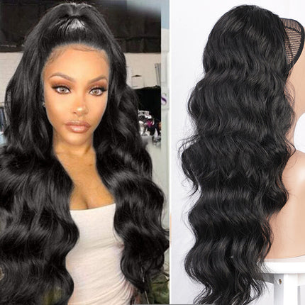 Wig Big Wave Drawstring Ponytail Matte High Temperature Silk Chemical Fiber Wig