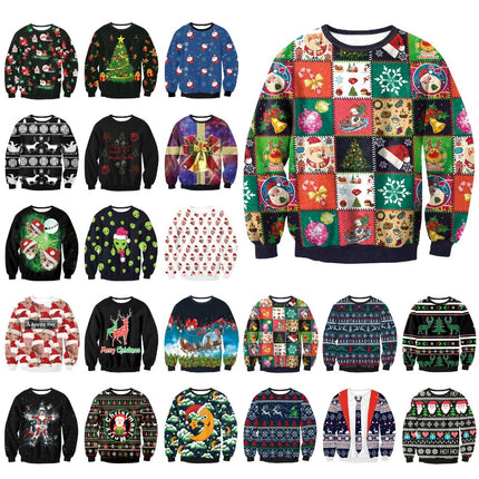 UGLY CHRISTMAS SWEATER Vacation Santa Elf Funny Womens Men Sweaters Tops Autumn Winter Clothing