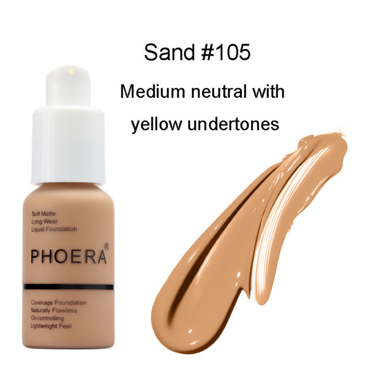 Matte Liquid Foundation | Explosive Press-Type Oil Control Concealer Cream | Natural Color Full-Coverage Makeup | Waterproof, Long-Lasting, Pore-Smoothing Brightening Foundation - Health & Beauty > Personal Care > Cosmetics > Makeup > Face Makeup > Foundations & Concealers