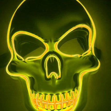 Halloween Skeleton Mask LED Glow Scary Mask