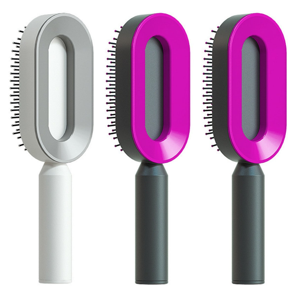Self-Cleaning Hair Brush for Women | One-Click Cleaning Detangling Comb | 3D Air Cushion Scalp Massage Brush | Anti-Static, No-Pull Hairbrush | Pain-Free Detangling for All Hair Types | Optional Wall-Mounted Storage - Health & Beauty > Personal Care > Hair Care > Hair Styling Tools > Combs & Brushes > Paddle Hairbrushes
