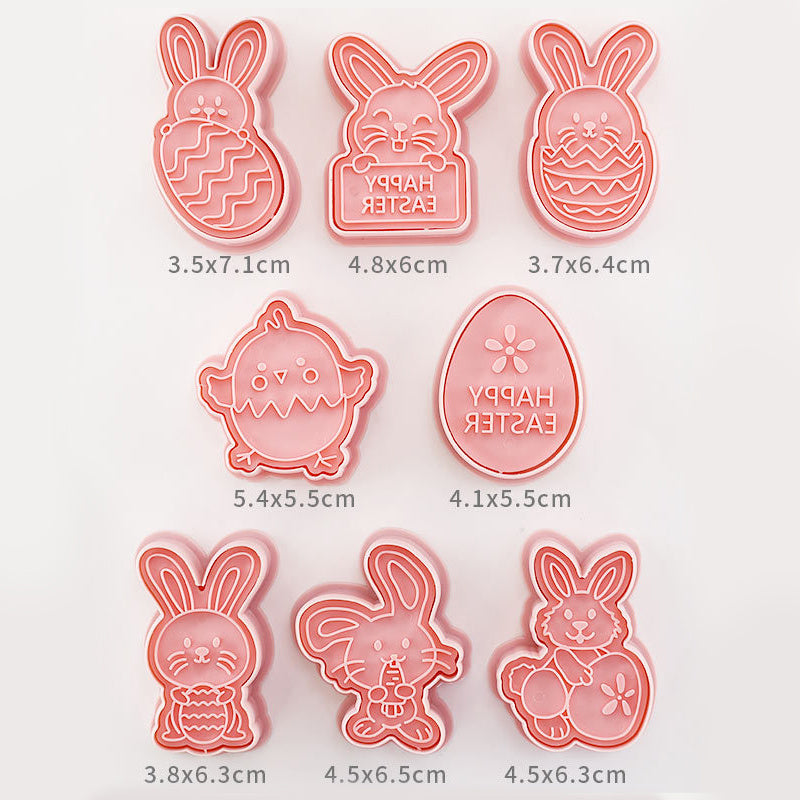 SunnyBakes | Easter Cookie Mold Set | Cartoon Bunny Shapes | Plastic Press Molds | Type A Type B | Easy Easter Cookies -