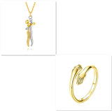 Love Hug Necklace | Unisex Couples Pendant Jewelry | Simple Brass Clavicle Chain | Cartoon Hug Pendant for Men & Women | Valentine’s Day Lover Gift | Adjustable 40+5cm Chain - Apparel & Accessories > Jewelry > Necklaces