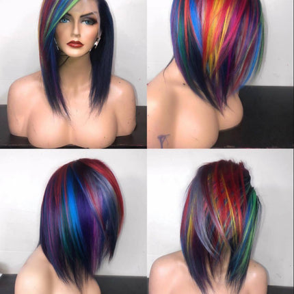 Mixed Color COSPLAY High Temperature Silk Rose Mesh Wig Wig