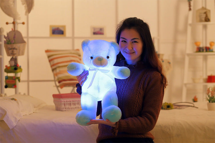 Creative Light | LED Teddy Bear Plush | Color Changing LED | Kids Night Light | Multi Color | Tap Activated Glow -