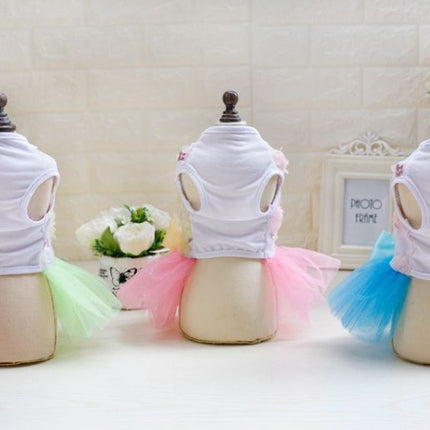 Dog Skirt Princess Tutu Spring-Summer Teddy Dress Mesh Thin Summer Dog Clothes